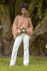 Luźny Sweter z dekoltem F1256 na wiosnę, na jesień
