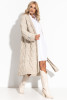 Długi wełniany Kardigan z ozdobnym grubym splotem Chunky Knit F1261 na jesień na spotkanie, na wiosnę, na zimę
