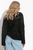 Luźny ażurowy Sweter z dekoltem w serek F1263 na wiosnę