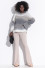 Loose multicolored wool sweater with wider sleeves F1356
