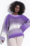 Loose multicolored wool sweater with wider sleeves F1356