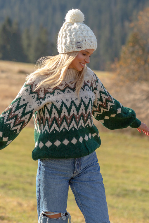Sweter z norweskim wzorem F1367
