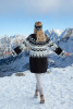 Wełniana Sukienka i opaska w norweski wzór F1375 na zimę na wyjazd