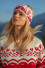 Woolen dress and headband with a Norwegian pattern F1375