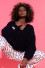 Loose-fit chunky knit V-neck sweater F1379