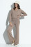 Elegant Set of pants with a straight leg and a blouse with a neckline F1397