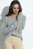 Sweter z dekoltem z wełny alpaki F1395