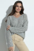Sweter z dekoltem z wełny alpaki F1395