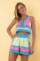 Cotton colorful set of shorts and top F1453
