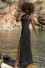 Długa ażurowa sukienka z rozporkiem F1456