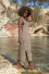 Summer shiny dress with straps F1459