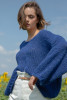 Luźny Sweter z dekoltem F1256 na wiosnę, na jesień