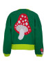 Short mushroom-themed cardigan, buttoned, colorful F1505