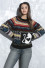 Ciepły żakardowy sweter kot F1550