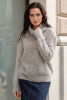 SEAMLESS OVERSIZED SWEATER WITH TURTLENECK AND ROLLED CUFFS MADE FROM ALPACA WOOL F1750