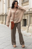 Elegancki Zapinany Sweter z wełny alpaki F1393