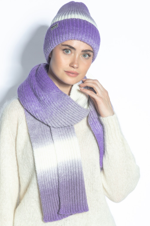 COLORFUL WOOL HAT AND SCARF SET F1756