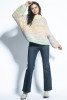 Multikolorowy sweter o grubym splocie Chunky Knit F1765