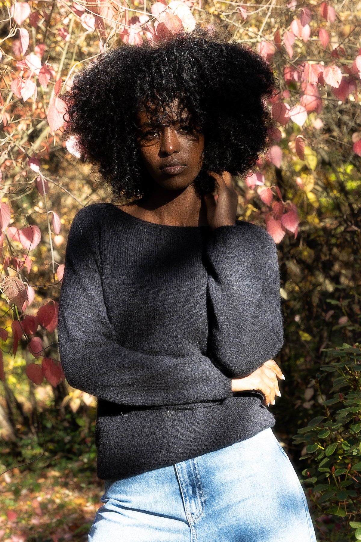 Klasyczny sweter z jedwabiu pistacja Black