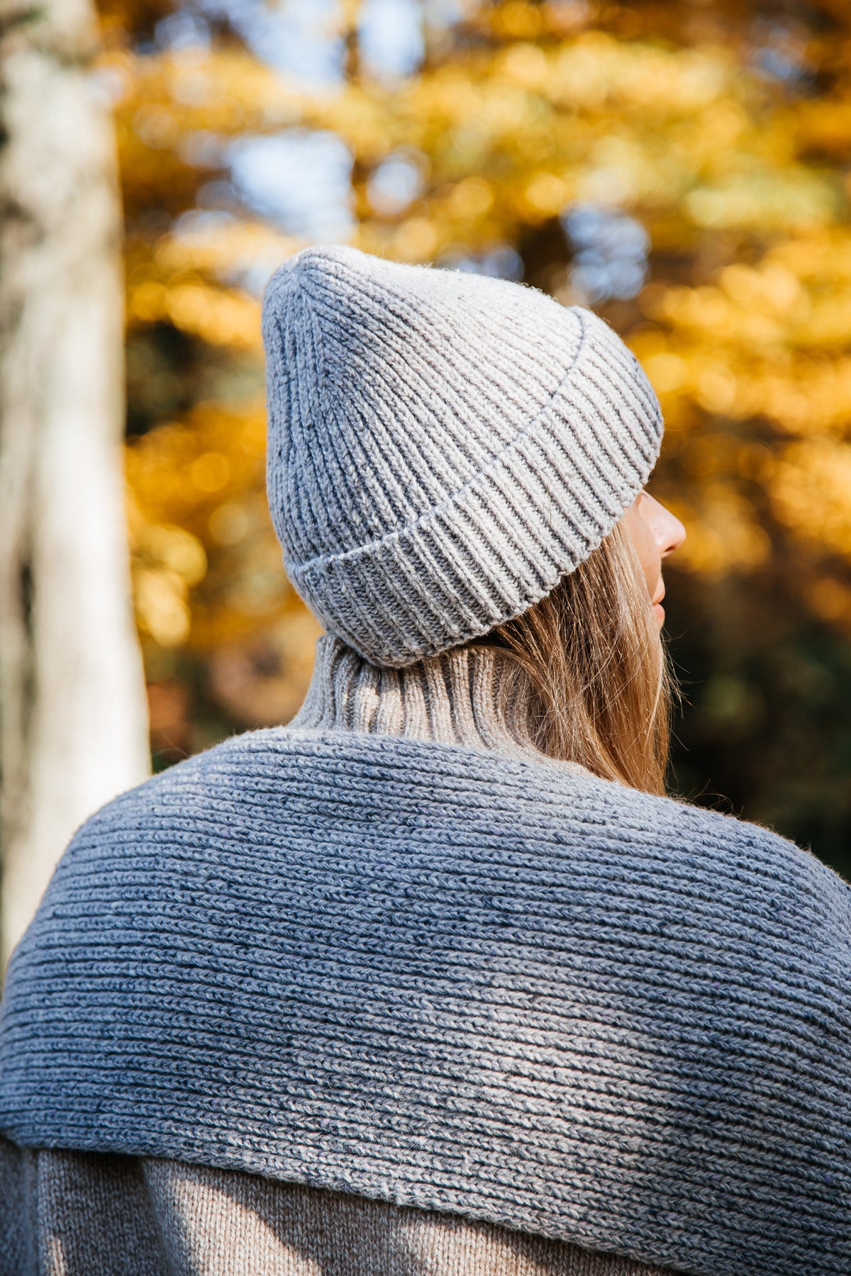 Wełniany szal MOON ASH szary