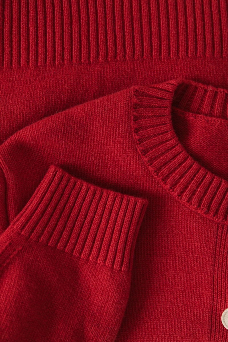 Kardigan z kaszmiru i wełny merynos Calm czerwony