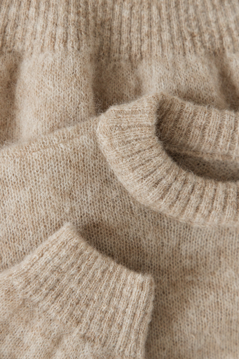 Lekki sweter z wełny alpaki Aura beżowy
