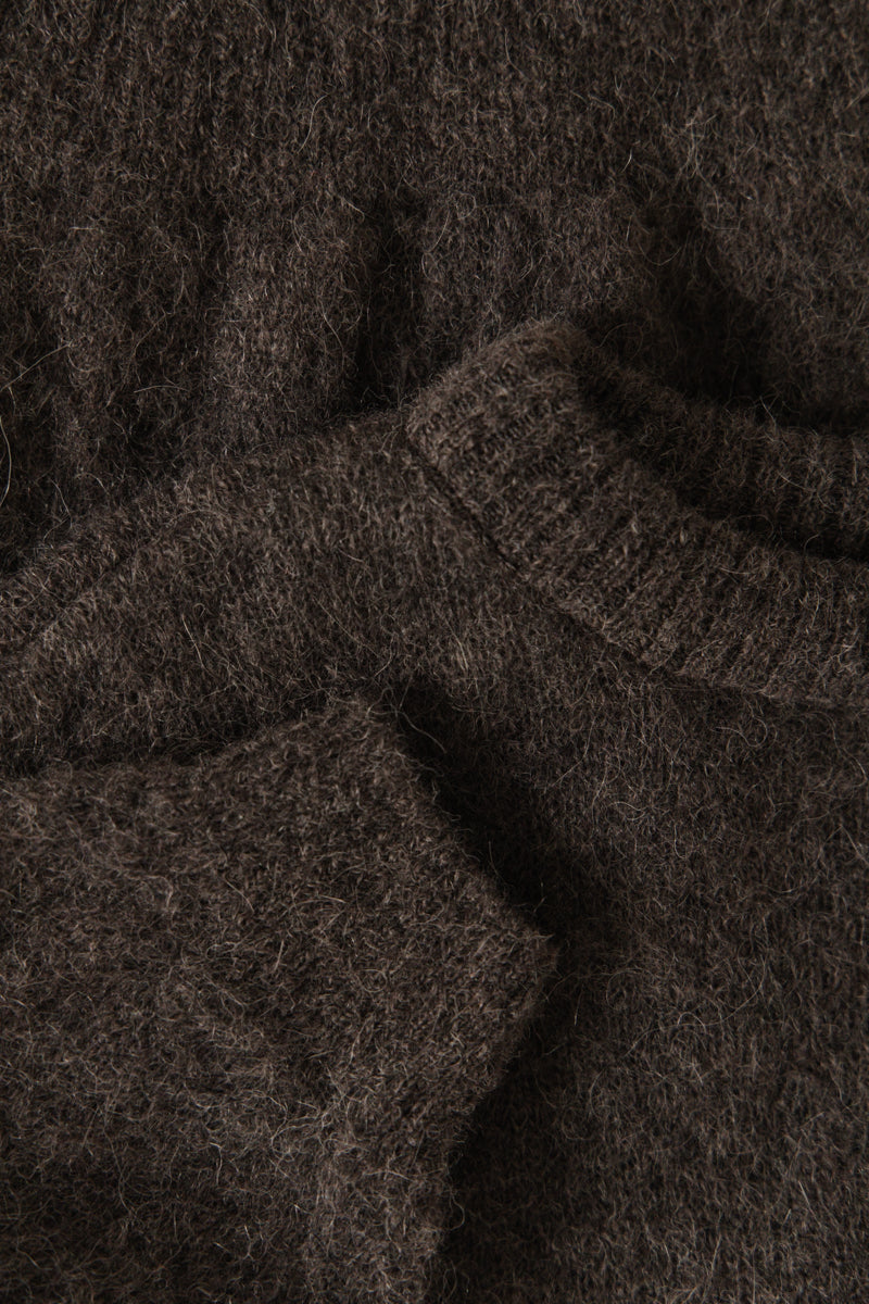 Lekki sweter z wełny alpaki Aura brązowy