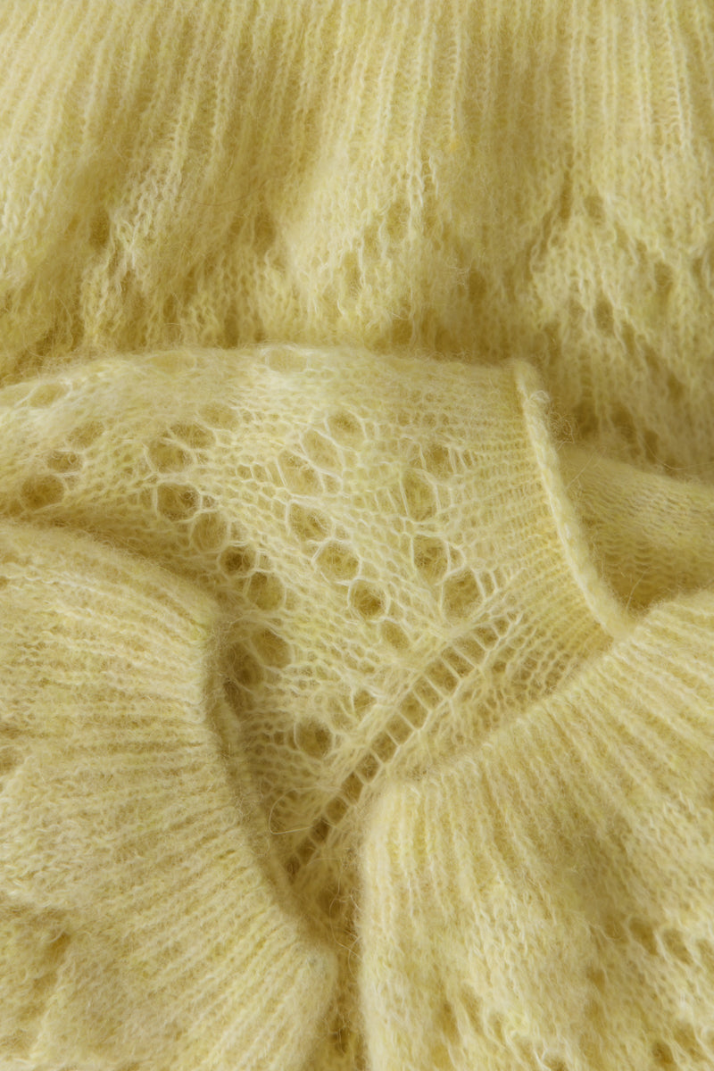 Soft Mirage Alpaca and Virgin Wool Sweater, Yellow