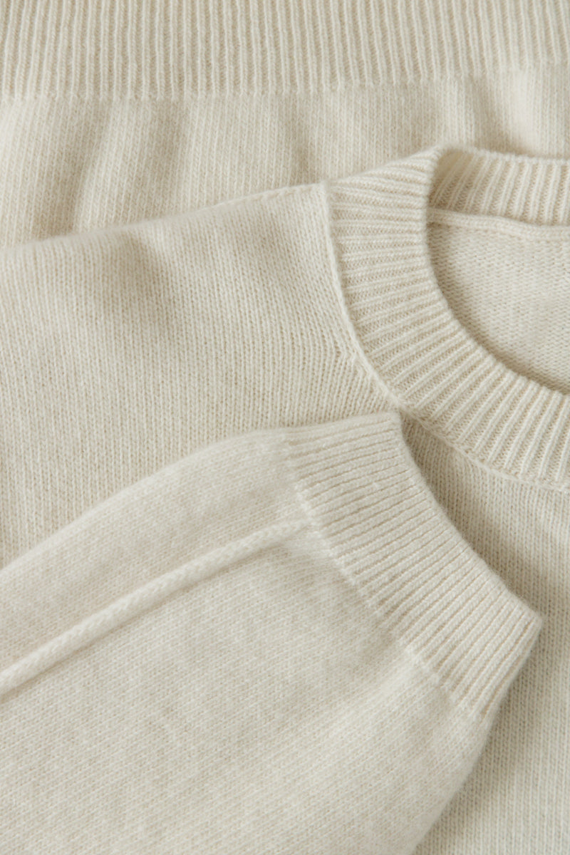 Sweter z kaszmiru i wełny merynos Softscape ecru