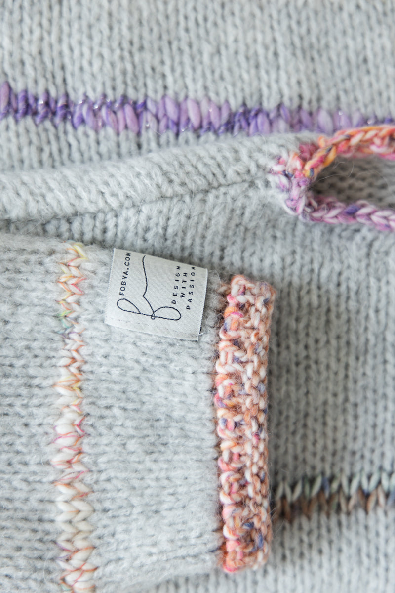 DELICATE ALPACA WOOL SWEATER, gray