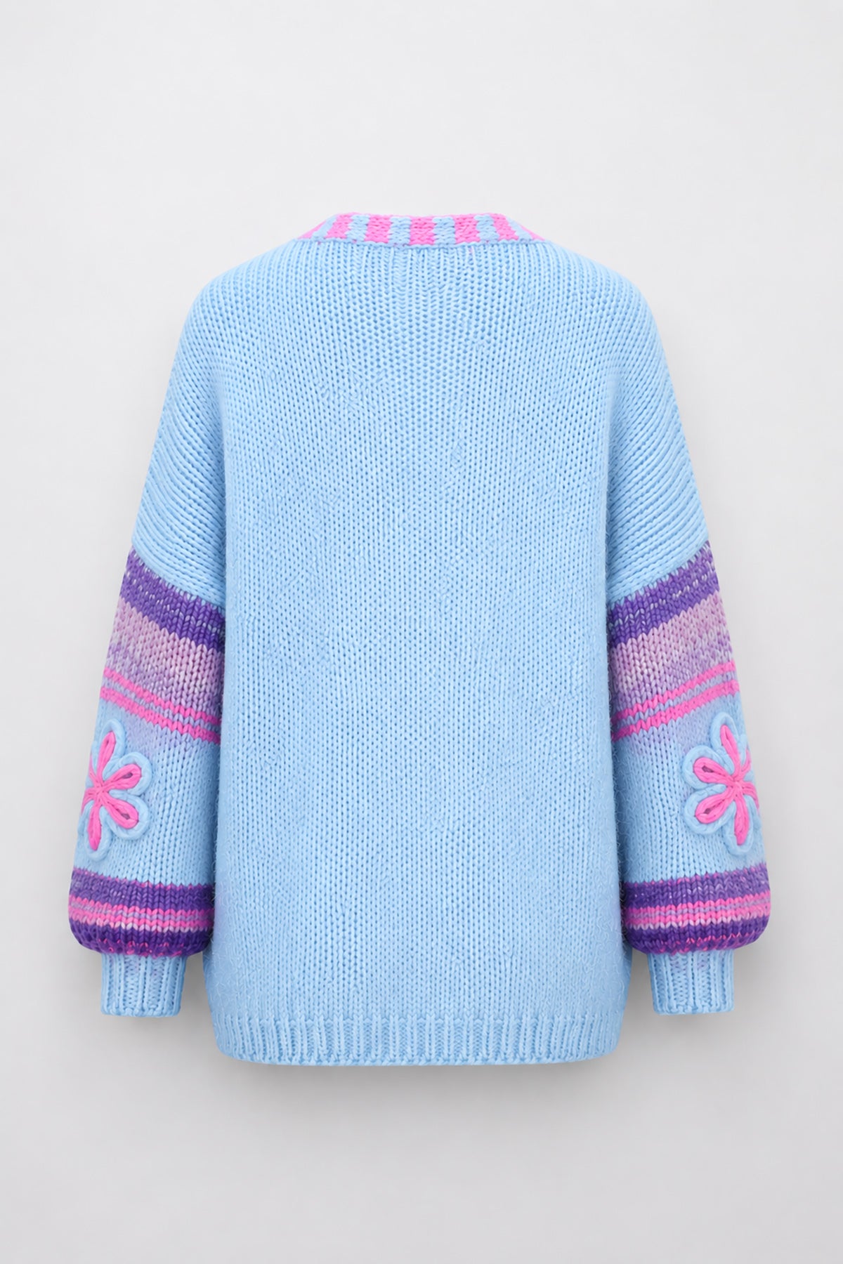 Zuckerblüten-Strickjacke Blau