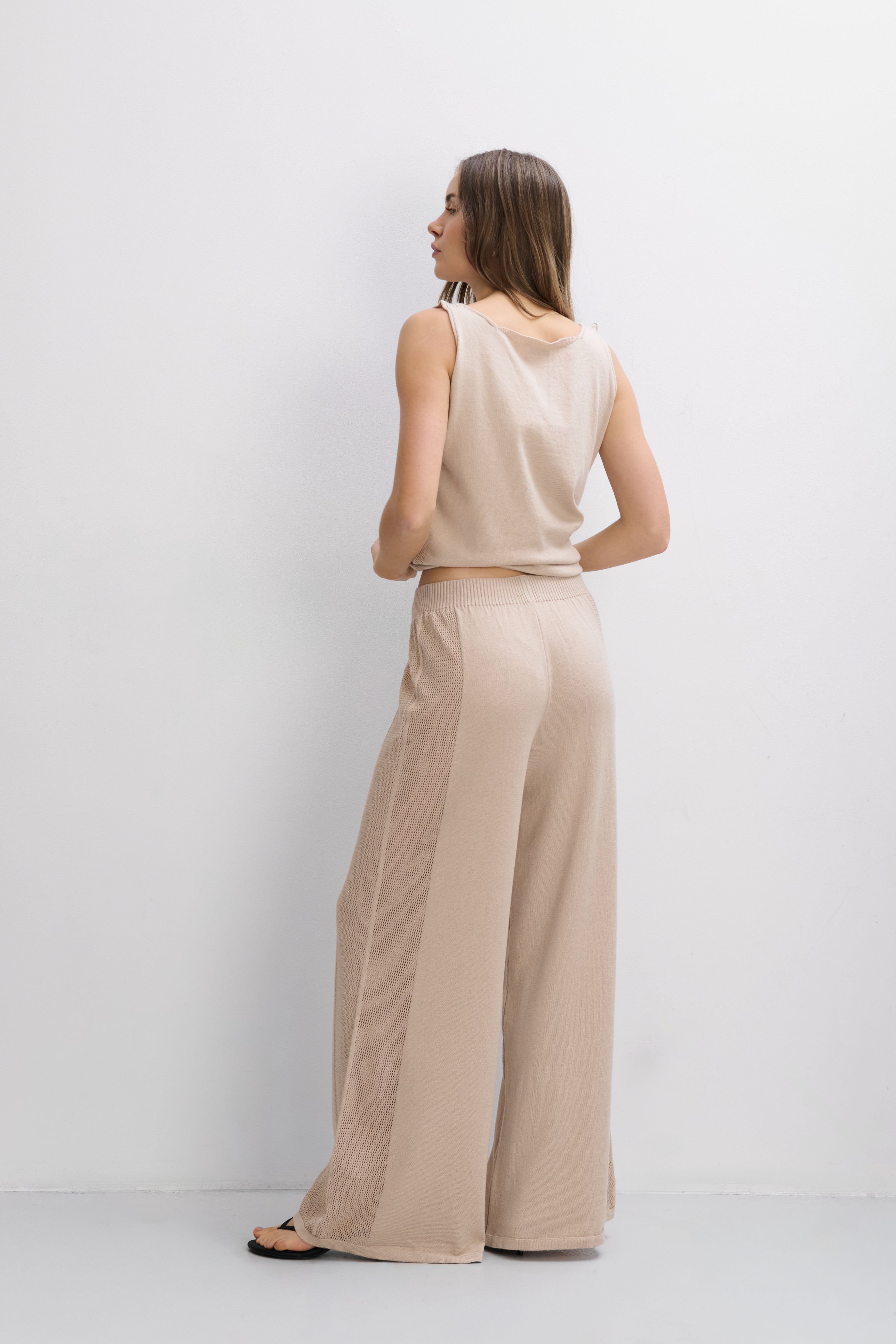 Cashmere Ease Bio-Baumwoll- und Kaschmirhose beige