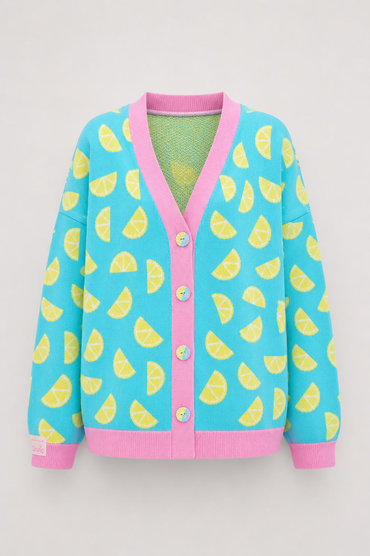 Zitronengelbe Baumwollstrickjacke - Lemon Vibe