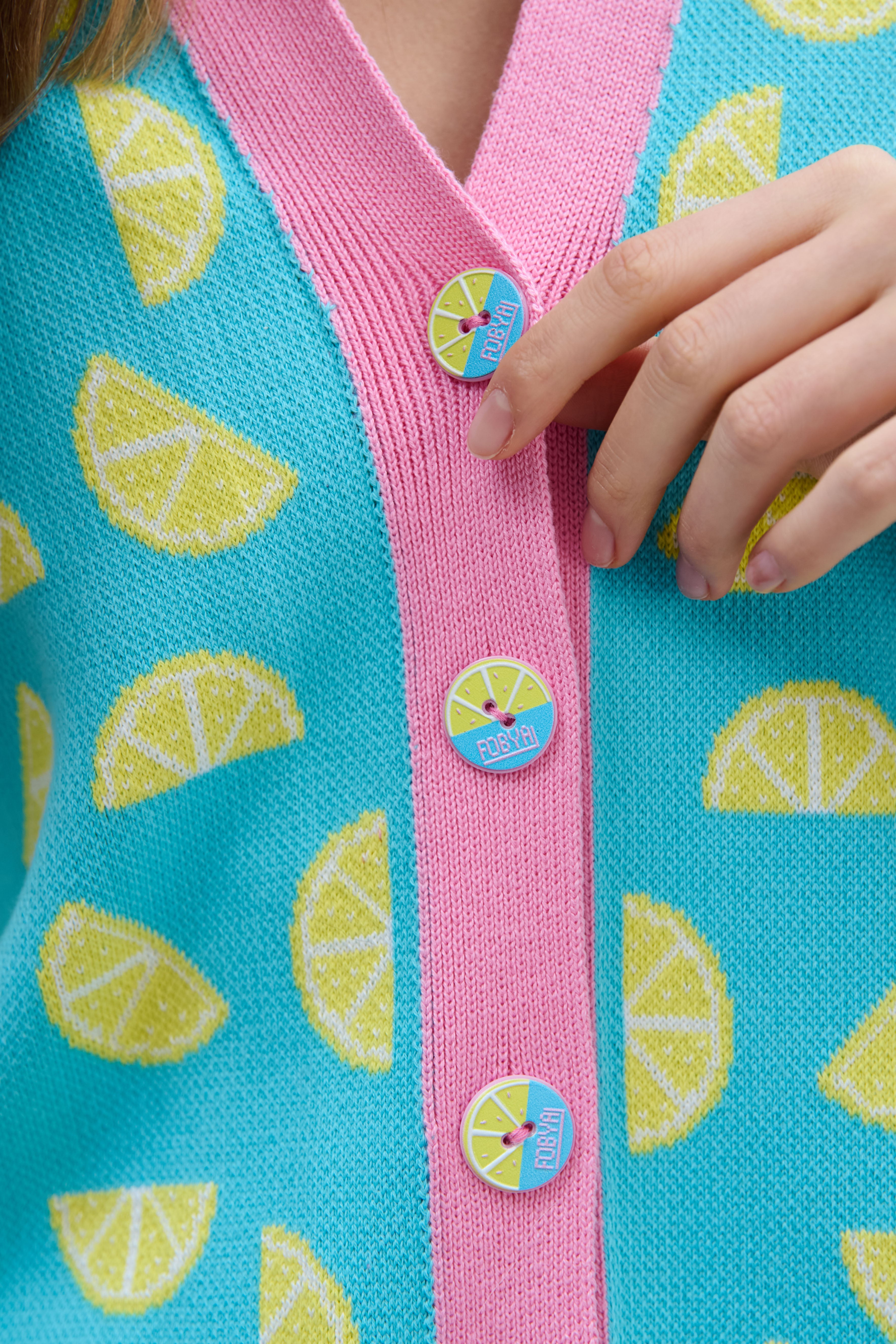 Lemon cotton cardigan - Lemon Vibe