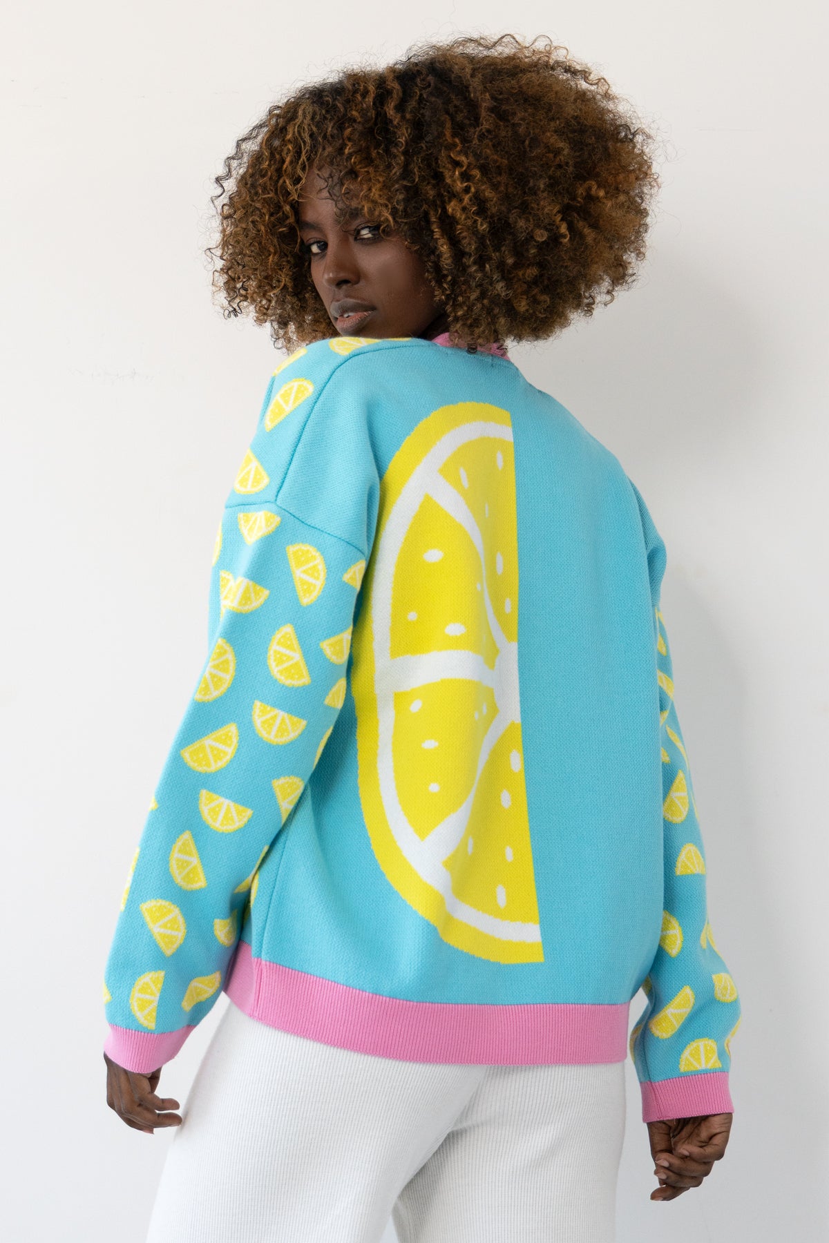 Kardigan bawełniany cytryna - Lemon Vibe