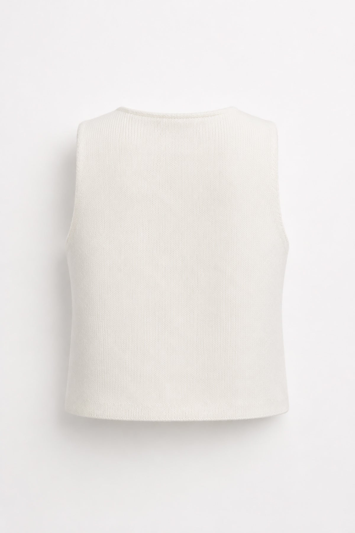 Organic cotton and ecru cashmere button-up vest