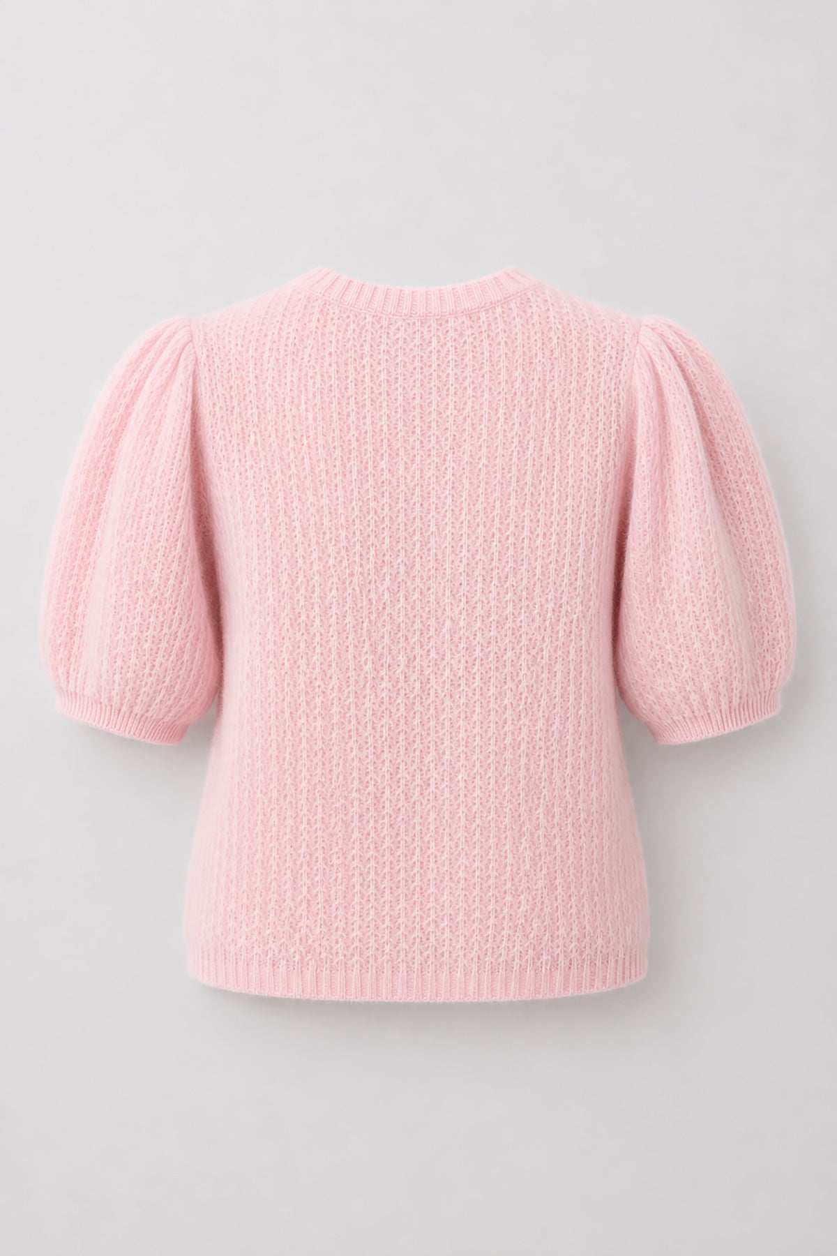 Zapinany sweter z wełny baby alpaka różowy