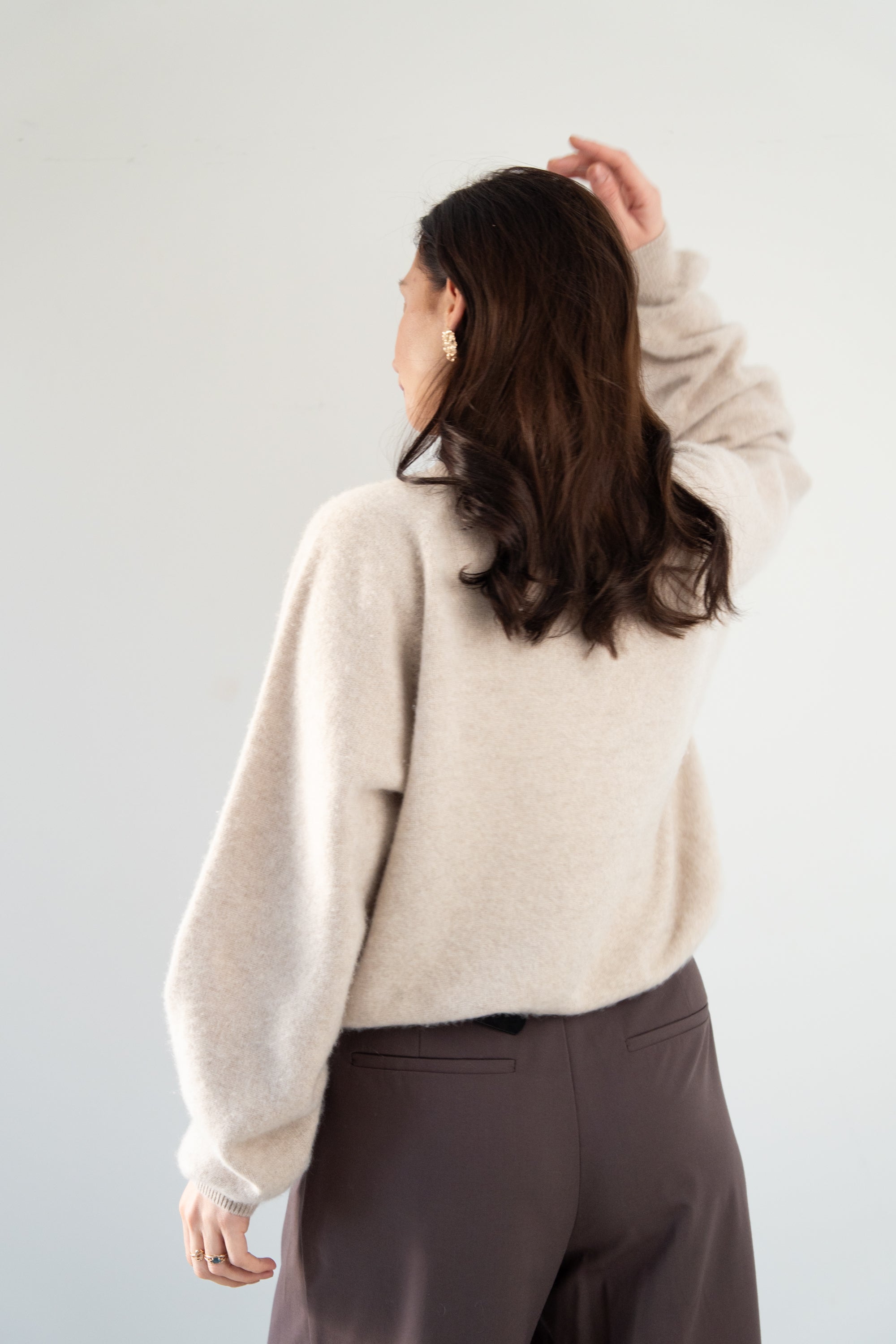 Sweter z kaszmiru Cashmere Velvet Air beżowy