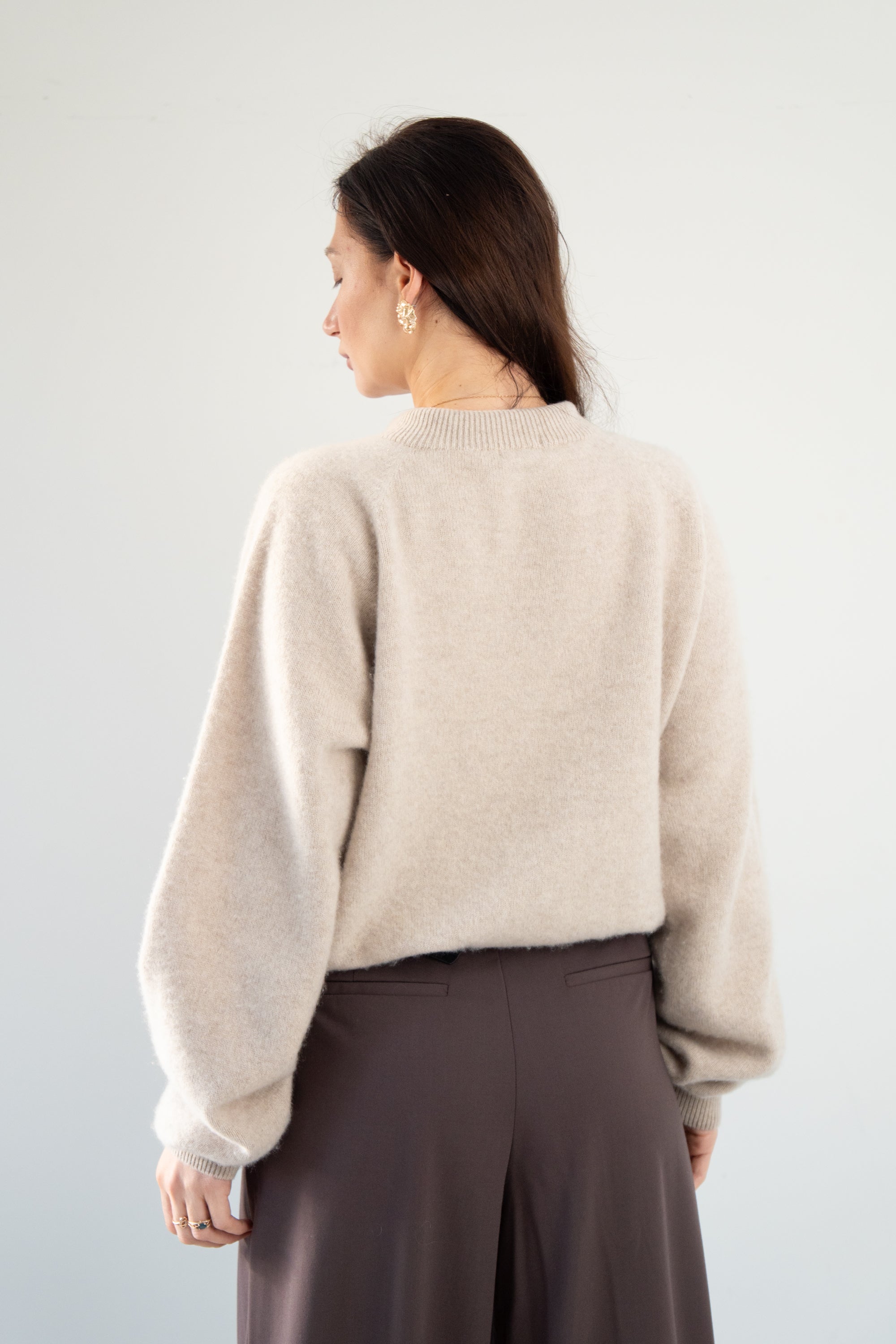 Sweter z kaszmiru Cashmere Velvet Air beżowy