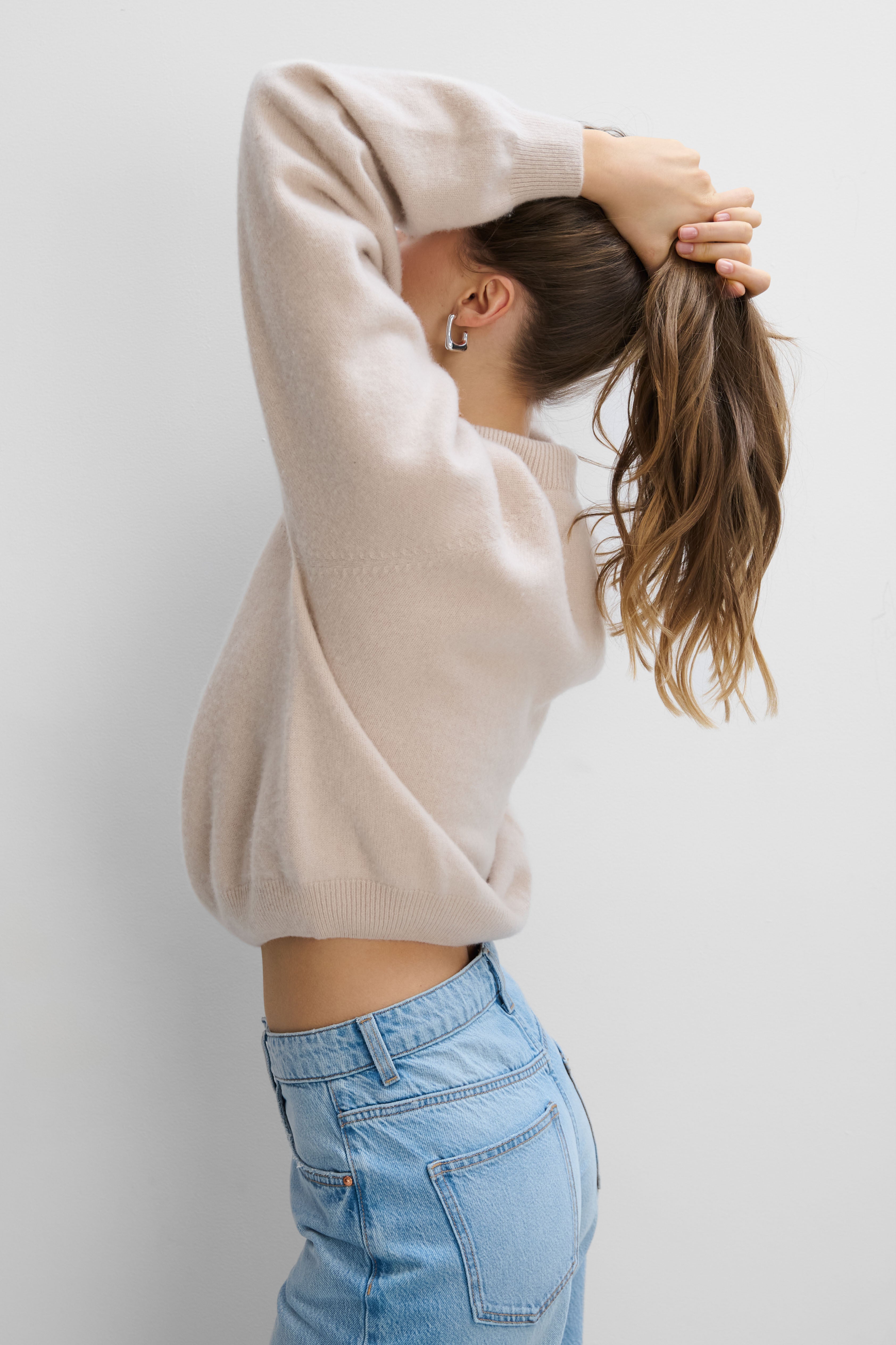 Sweter z kaszmiru Cashmere Velvet Air jasny beż