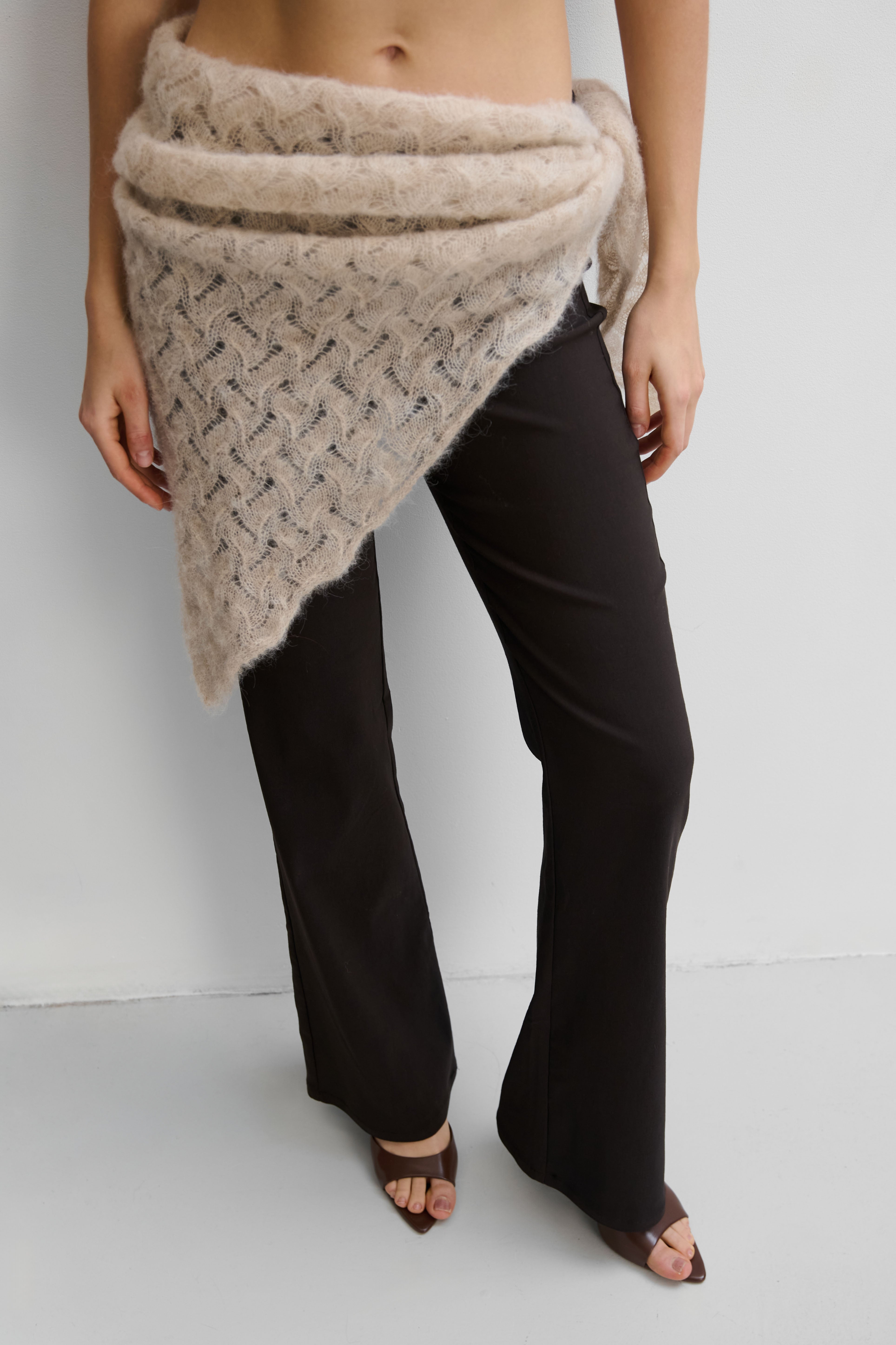 Cloudloom Shawl, beige, alpaca wool openwork scarf