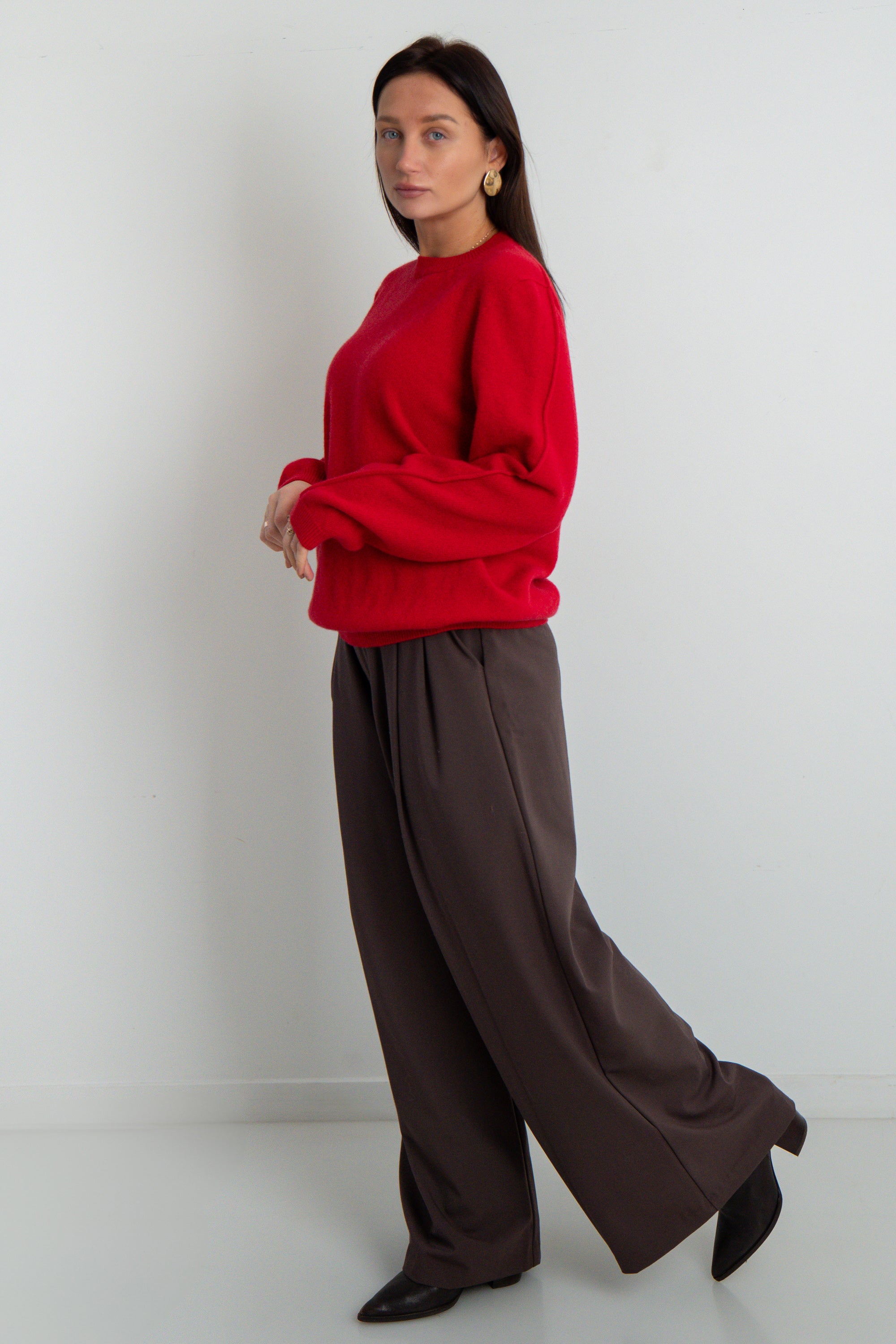 Sweter z kaszmiru i wełny merynos Softscape czerwony