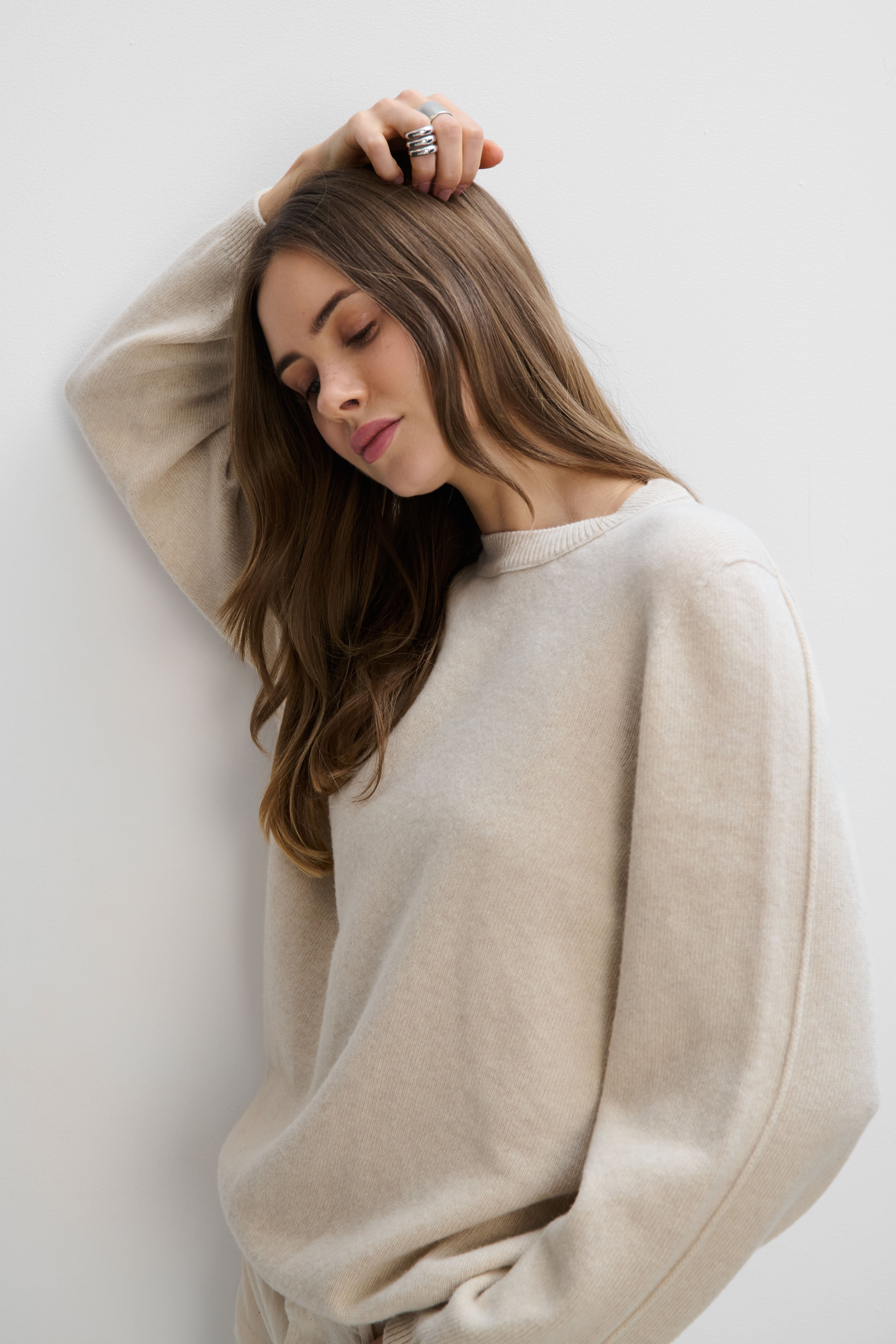 Softscape Beige Cashmere and Merino Wool Sweater