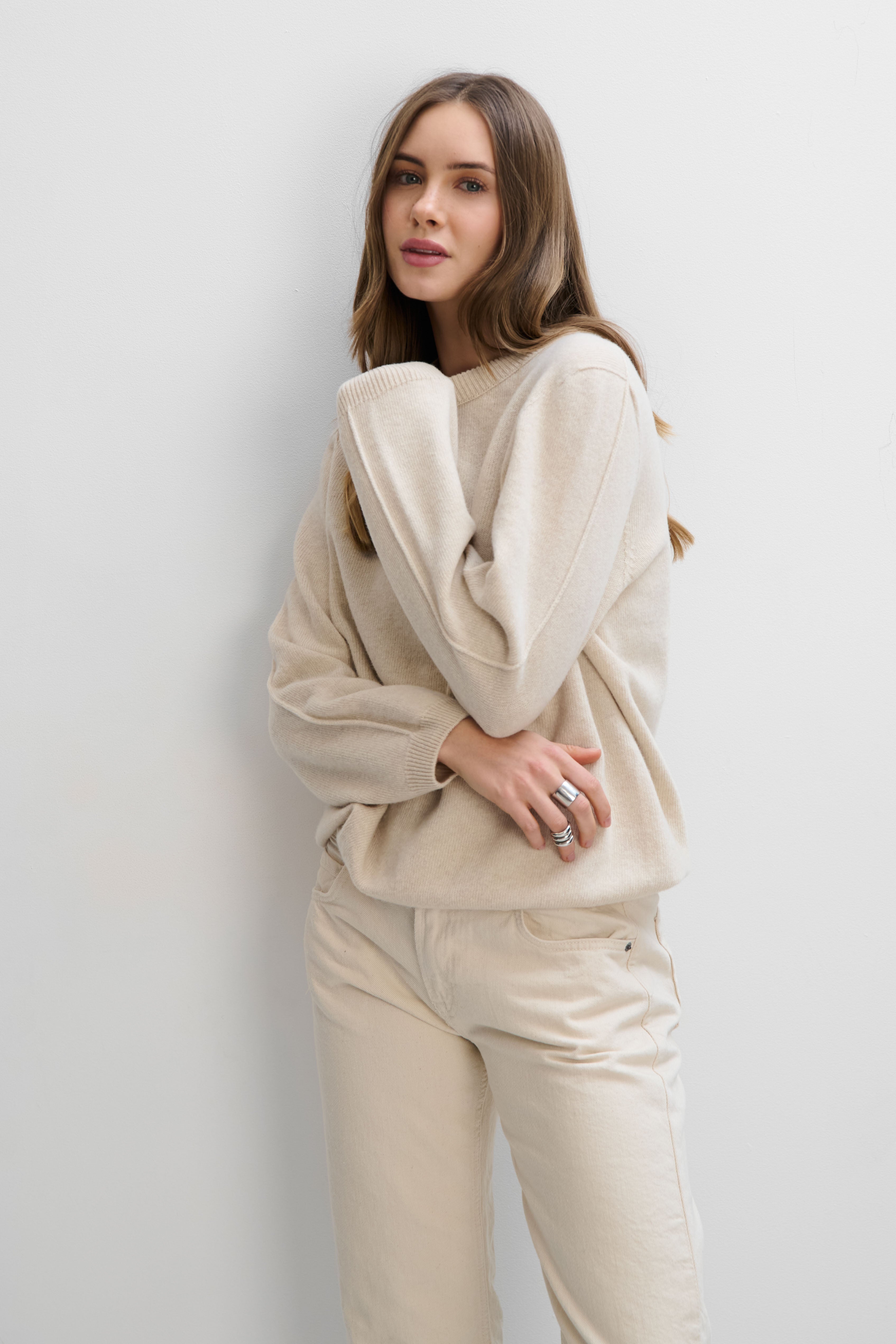 Softscape Beige Cashmere and Merino Wool Sweater