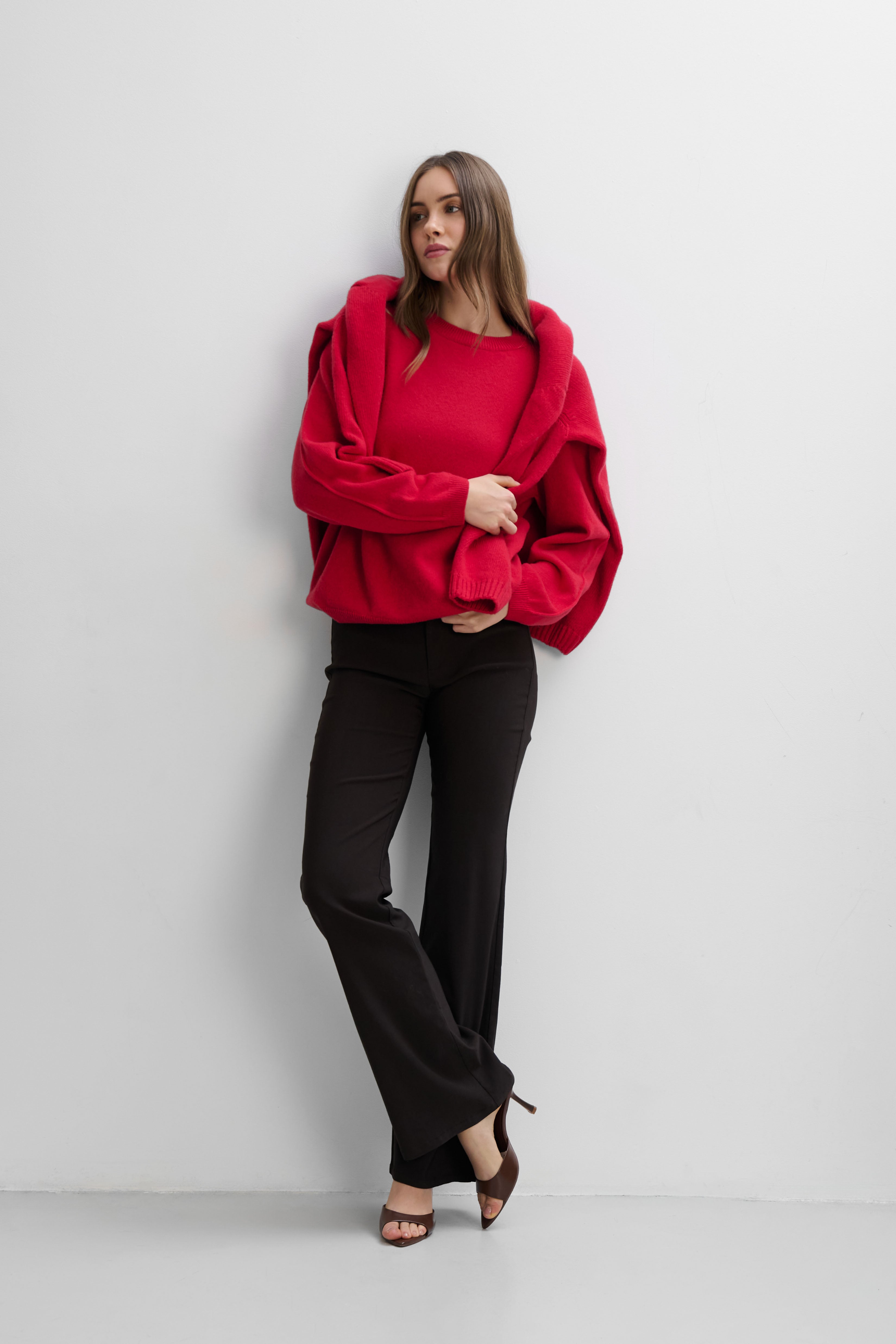 Softscape Cashmere and Merino Wool Sweater, Red