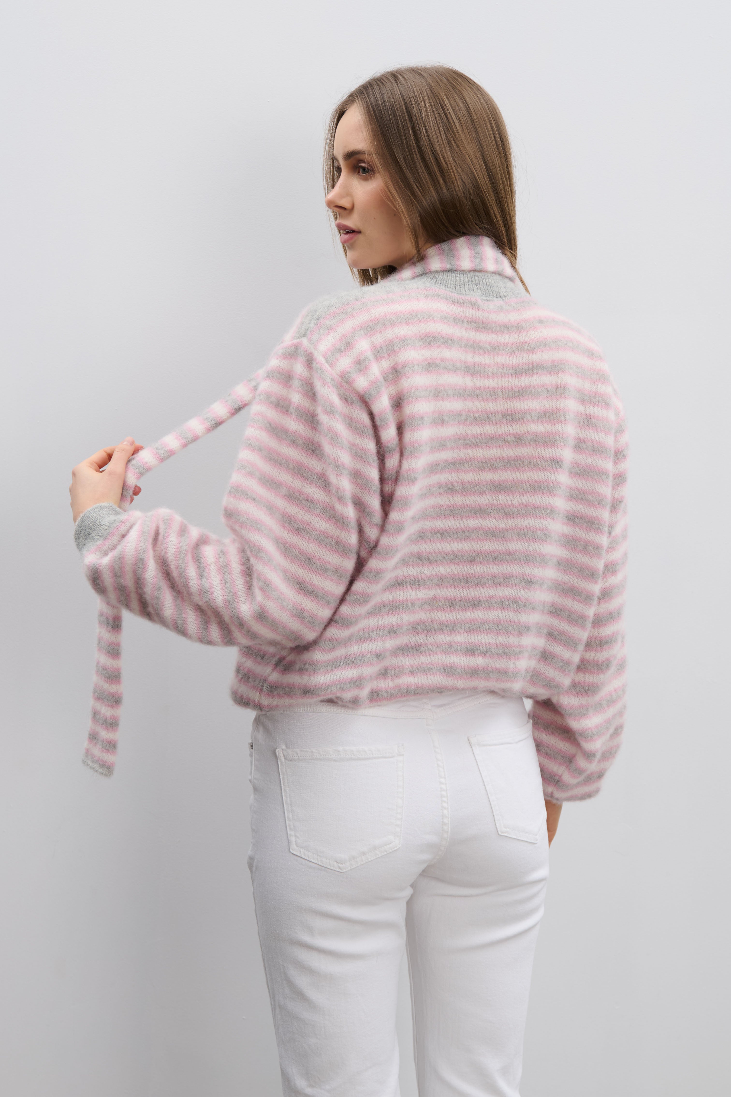 Kardigan Soft Stripe szary