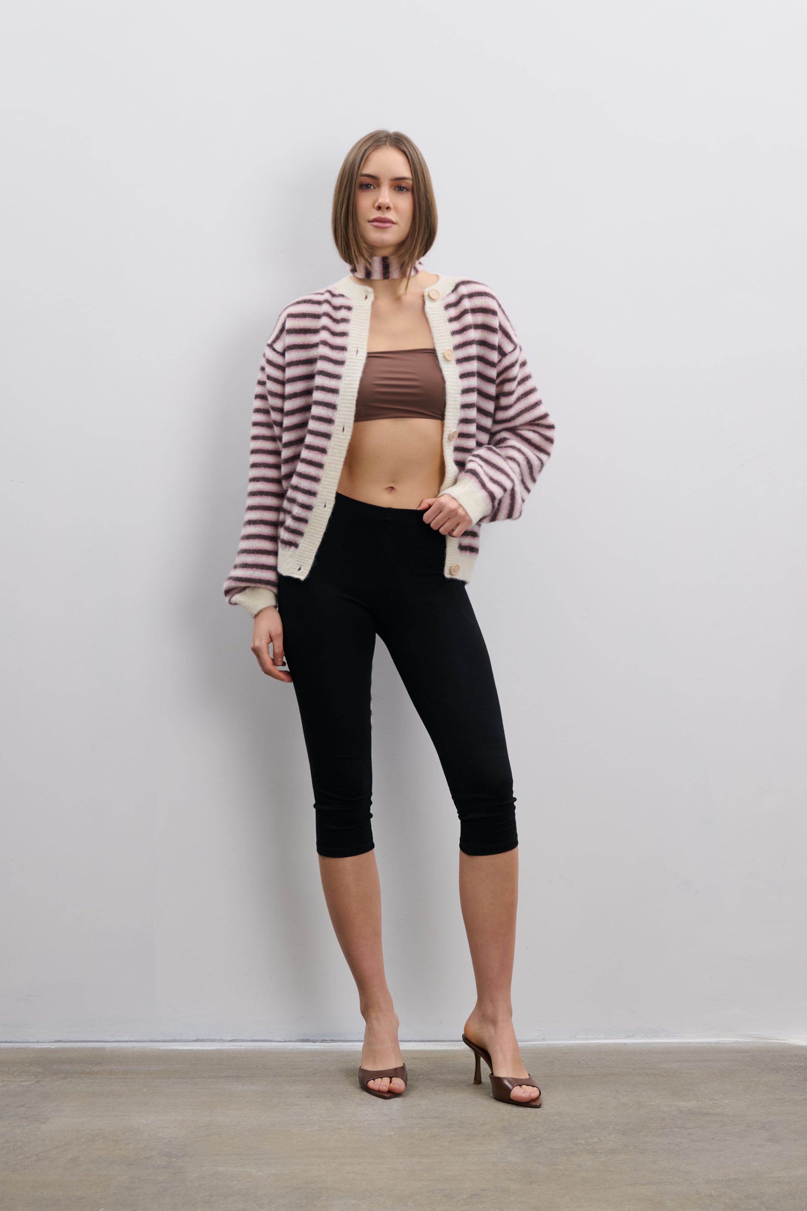 Kardigan Soft Stripe różowy