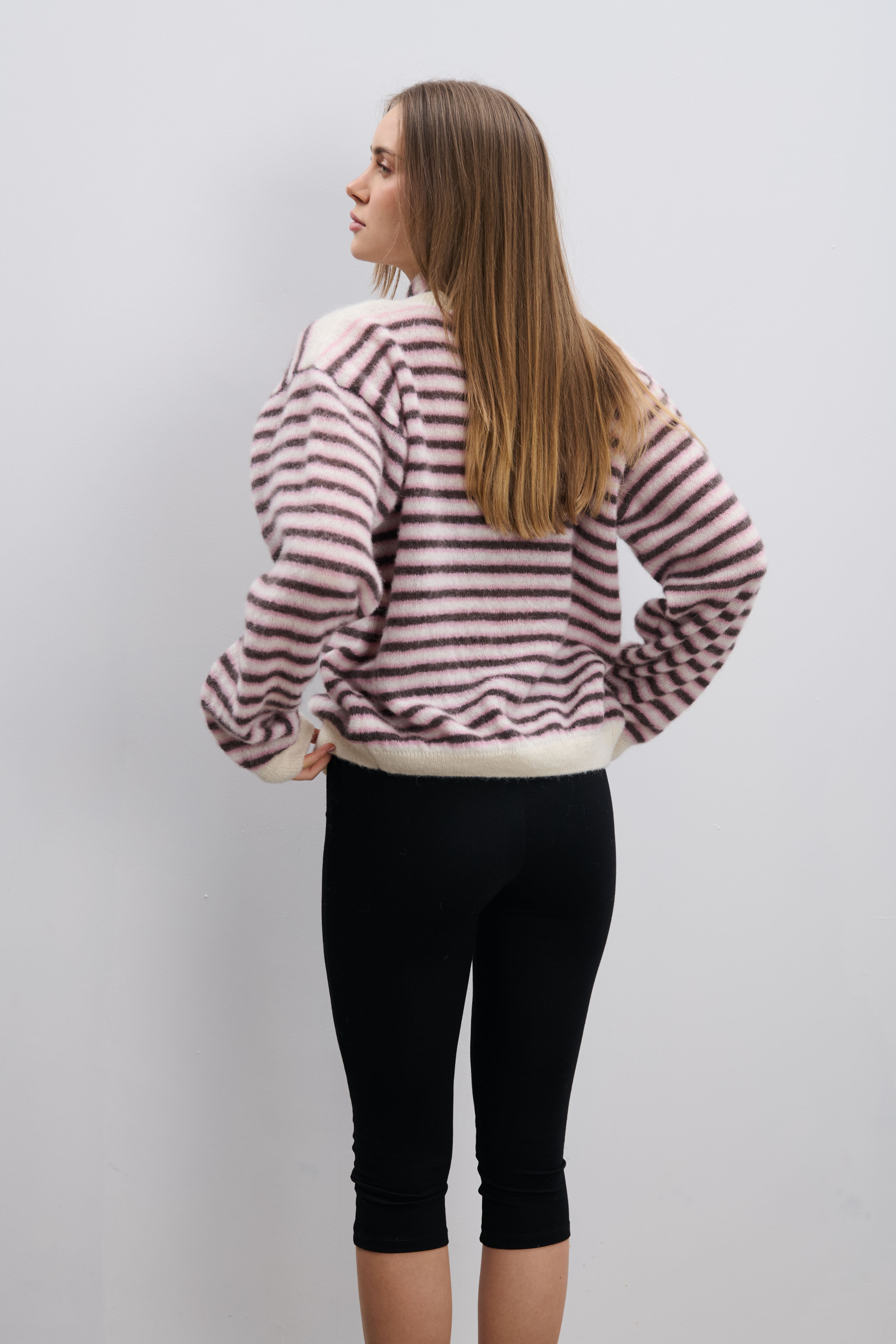 Kardigan Soft Stripe różowy