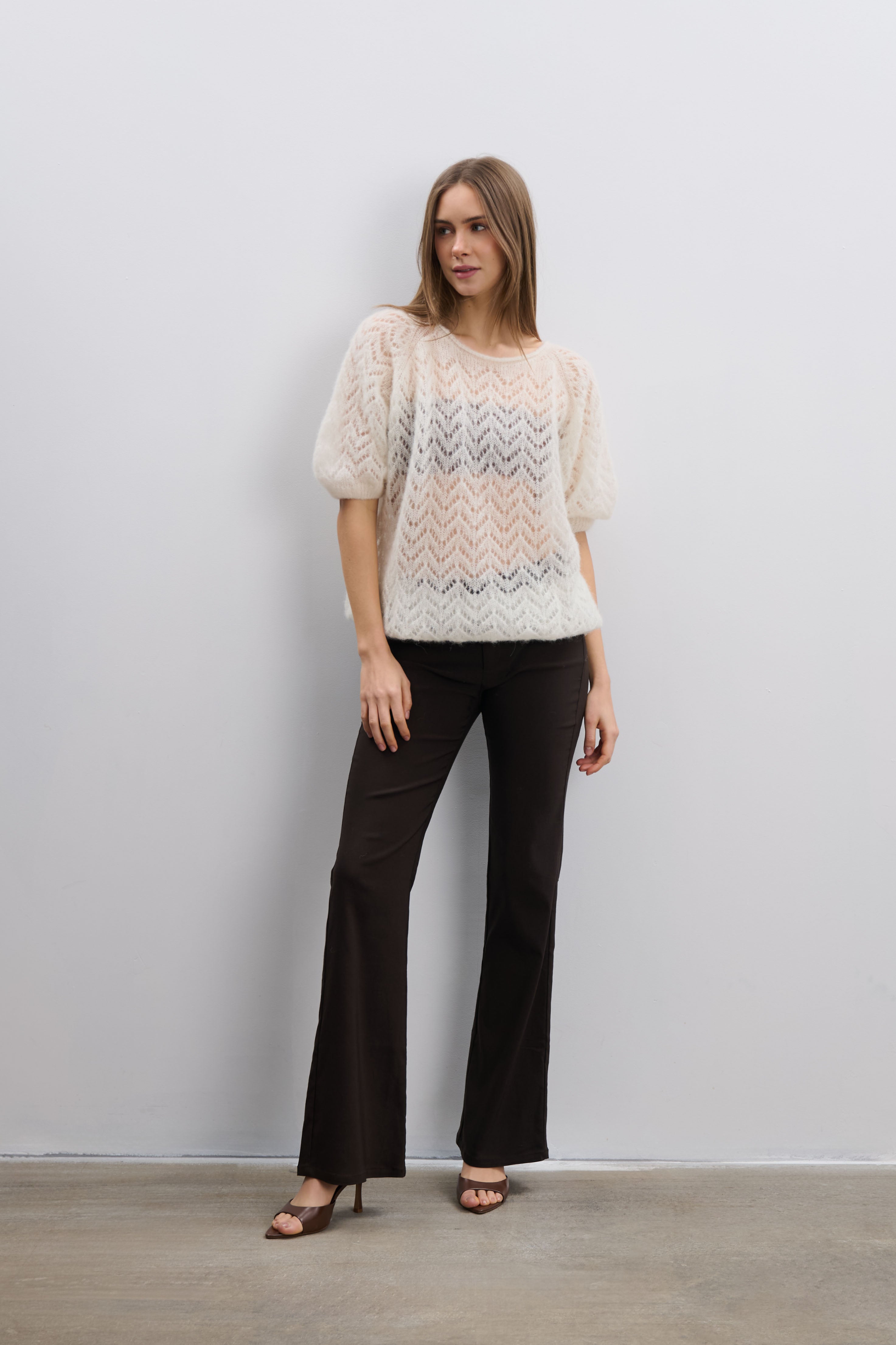 Sweter z wełny alpaki i wełny virgin Soft Mirage ecru