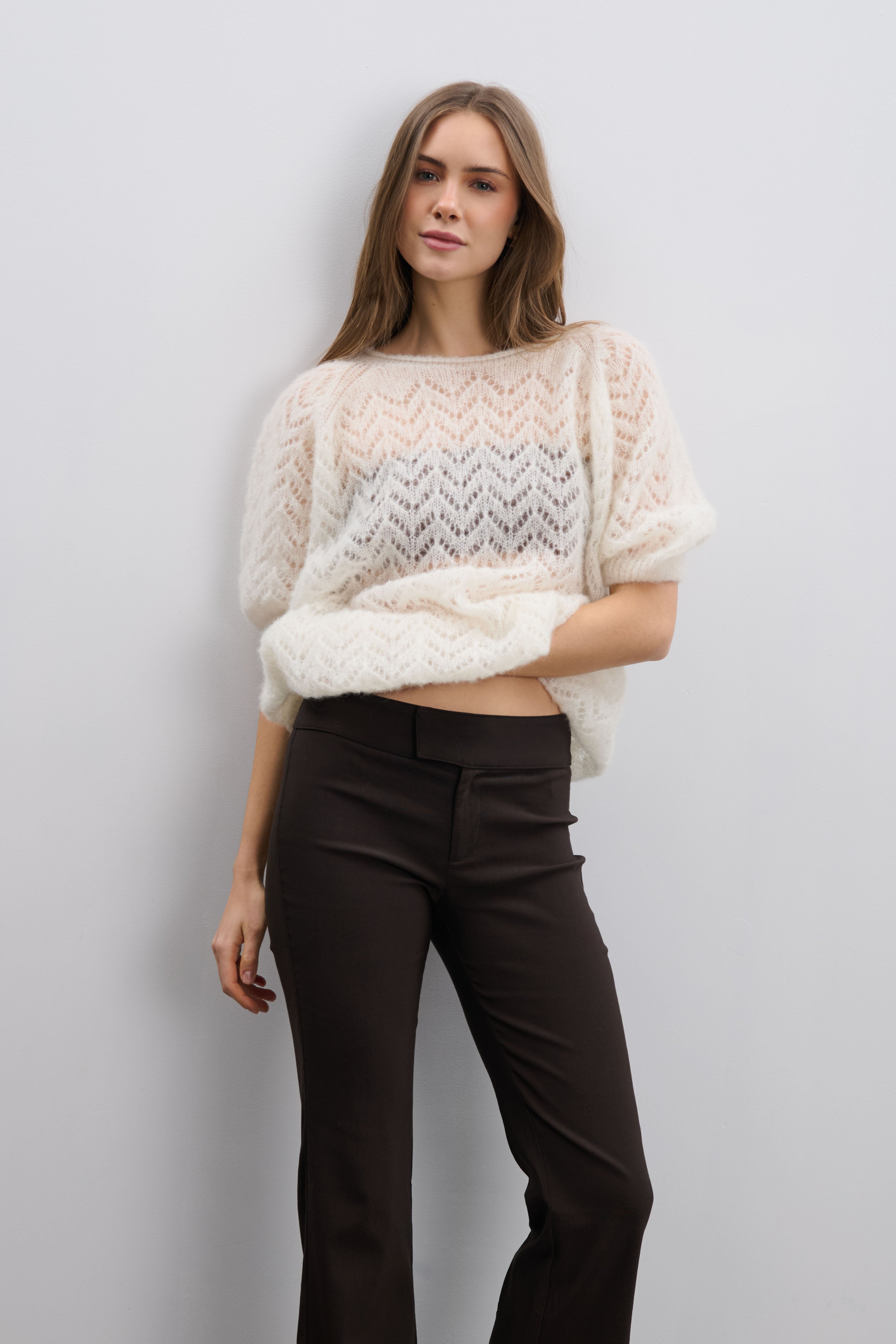 Sweter z wełny alpaki i wełny virgin Soft Mirage ecru